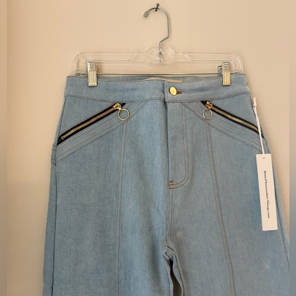 NWOT stoned immaculate side zip wide leg jeans - light denim wash (P2) - Picture 6 of 10